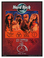 LED ZEPPELIN BAND-SIGNED "HARD ROCK PARK" PROMOTIONAL POSTER.