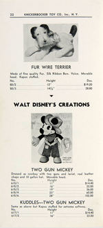 "KNICKERBOCKER TOY CO. 1935 PRICE LIST" RETAILER'S CATALOG WITH DISNEY CONTENT.