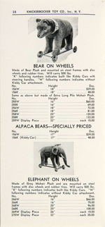 "KNICKERBOCKER TOY CO. 1935 PRICE LIST" RETAILER'S CATALOG WITH DISNEY CONTENT.