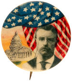 THEODORE ROOSEVELT RARE DESIGN OF DRAPED FLAG AND U.S. CAPITOL.