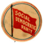 RARE BUTTON C. 1900 DISPLAYS FLAG OF "SOCIAL DEMOCRATIC PARTY."