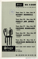 "SLUGS' IN THE FAR EAST" JAZZ CONCERTS POSTER TRIO.