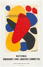 ALEXANDER CALDER ART ON POSTER FOR NATIONAL EMERGENCY CIVIL LIBERTIES COMMITTEE.