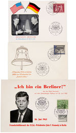 JOHN F. KENNEDY 3 BERLIN GERMANY POSTAL ISSUES WITH 1963 CANCELLATIONS