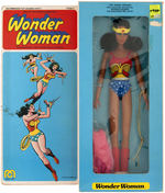 "WONDER WOMAN", "BATMAN" MAGNETIC & "THE AMAZING SPIDER-MAN" LARGE MEGO ACTION FIGURES.