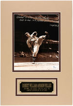 "100 GREATEST PITCHERS" SIGNED BOOK & BOB FELLER SIGNED PHOTO DISPLAY.