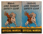 "LONE RANGER SAFETY CLUB OFFICIAL MANUAL" PAIR & PHOTOS.