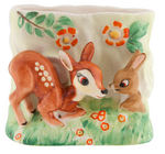 BAMBI & FRIENDS GLAZED CHINA PLANTER TRIO.