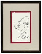 ART CARNEY SIGNED & FRAMED SELF PORTRAIT SKETCH.