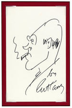 ART CARNEY SIGNED & FRAMED SELF PORTRAIT SKETCH.