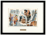 JACK DAVIS FRAMED "FAMILY IN A MUSEUM" ORIGINAL CARTOON ART.