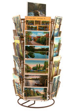 VINTAGE LOT OF NEARLY 5000 DIFFERENT SCENIC POSTCARDS FROM THE UNITED STATES WITH SPINNER RACK.