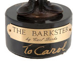 "THE BARKSTER BY CARL BARKS" SIGNED LIMITED EDITION BRONZE FIGURE.