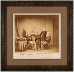 MATHEW BRADY 1871 TREATY OF WASHINGTON PRESENTATION PRINT SIGNED BY SIR JOHN A. MACDONALD.