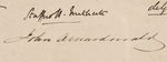 MATHEW BRADY 1871 TREATY OF WASHINGTON PRESENTATION PRINT SIGNED BY SIR JOHN A. MACDONALD.