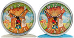 "WOODY WOODPECKER SPRING ALARM CLOCK" VARIETY PAIR.