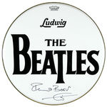 “THE BEATLES” PETE BEST SIGNED DRUMHEAD.