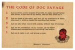 "DOC SAVAGE" CLUB CARD.