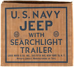 "U.S. NAVY JEEP WITH SEARCHLIGHT TRAILER" BOXED MARX TOY.