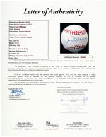 BASEBALL HALL OF FAMER JOE DiMAGGIO SIGNED RAWLINGS BASEBALL.