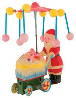 SANTA CLAUS CELLULOID WIND-UP TOY PAIR.