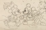 MICKEY & MINNIE MOUSE "MICKEY'S RIVAL" ORIGINAL PUBLICITY ART BY TOM WOOD.