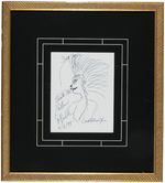 PATTI LaBELLE SIGNED & FRAMED SELF-PORTRAIT SKETCH.