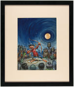 JACK DAVIS FRAMED "YAK YAK" ORIGINAL COMIC BOOK COVER ART.