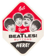 THE BEATLES COMPLETE 1964 BUTTON SET PLUS VENDING MACHINE INSERT PAPER.