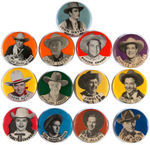 WESTERN MOVIE STAR BUTTONS WITHOUT COPYRIGHT SYMBOL c.1940s-1950s.