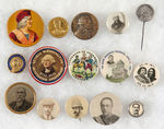 KNOWN AND UNKNOWN PEOPLE GROUP OF 15 BUTTONS AND RELATED.