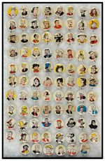 KELLOGG'S PEP COMPLETE SET OF 86 COMIC CHARACTER BUTTONS.