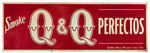 "SMOKE Q&Q PERFECTOS" CIGAR TIN SIGN.