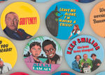 "RERUN REVIEW BUTTON COLLECTION" TV & MOVIE BUTTONS STORE DISPLAY.