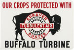 "BUFFALO TURBINE - TURBULENT SPRAYER DUSTER" FLANGE ADVERTISING SIGN.