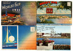 EXPO AND WORLD’S FAIR 1909-1968 LOT OF 57 POSTCARD/VIEW FOLDERS.