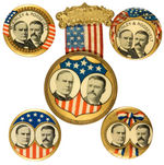 McKINLEY & ROOSEVELT FOUR JUGATES AND JUGATE RIBBON BADGE FROM 1900.