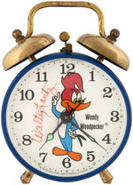 "WOODY WOODPECKER" ALARM CLOCK SIGNED BY WALTER LANTZ.