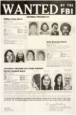 PATRICIA HEARST SECOND VERSION FBI WANTED POSTER FOR SLA FUGITIVES.