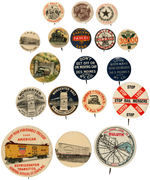 EARLY RAILROAD WITH A FEW STREET CARS GROUP OF EIGHTEEN BUTTONS.