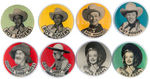 ROY ROGERS, GEORGE 'GABBY' HAYES, DALE EVANS GROUP OF EIGHT 1950s BUTTONS.