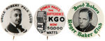 RADIO CLUBS GROUP OF FOUR BUTTONS AND TWO CARDS.