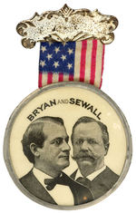 "BRYAN AND SEWELL" 1896 RIBBON BADGE WITH CELLO JUGATE.