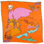 “PETER MAX” SILK/RAYON SCARF PAIR.