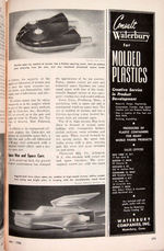 "MODERN PLASTICS" TRADE PUBLICATION WITH SPACE TOYS ARTICLE.