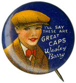 CHILD MOVIE STAR HAT AD BUTTON PLUS BUTTON WITH FIRST DEPICTION OF JUNIOR c.1933.