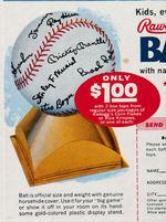 KELLOGG'S "RICE KRISPIES" CEREAL BOX FLAT WITH RAWLINGS BASEBALL PREMIUM OFFER.