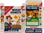 NABISCO "WHEAT HONEYS" CEREAL BOX FLAT WITH SAVAGE TRIBAL RING PREMIUM OFFER & PREMIUM RING SET.