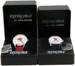 JERRY LEWIS BOXED "INVICIBLE" HELBROS WATCH PAIR.