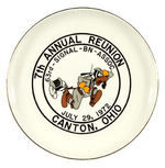 MILITARY REUNION PLATE W/GOOFY INSIGNIA DESIGN.